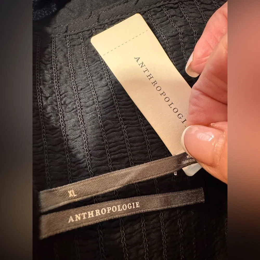 Anthropologie Peplum Black Blouse size X-Large NWT - Picture 10 of 12